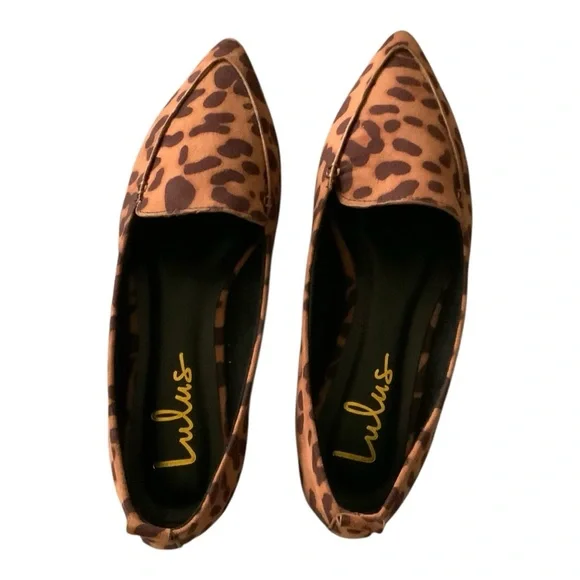 NIB Lulus Emmy Leopard Suede Pointed Loafers Sz 6 - Picture 4 of 12